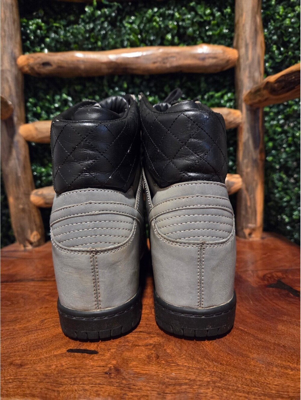 Nike High Top Wedge Sneakers in Gray and Black size 8 - Picture 3 of 7
